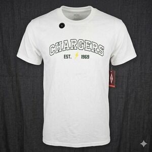 Jacks Surfboards Chargers T-Shirt Mens Small White Graphic Tee Est 1969 NWT